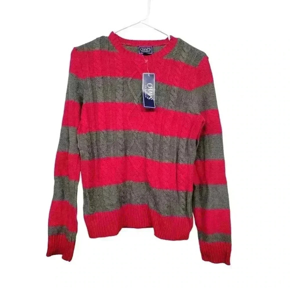 Chaps Sweaters - CHAPS Red and Gray Sweater